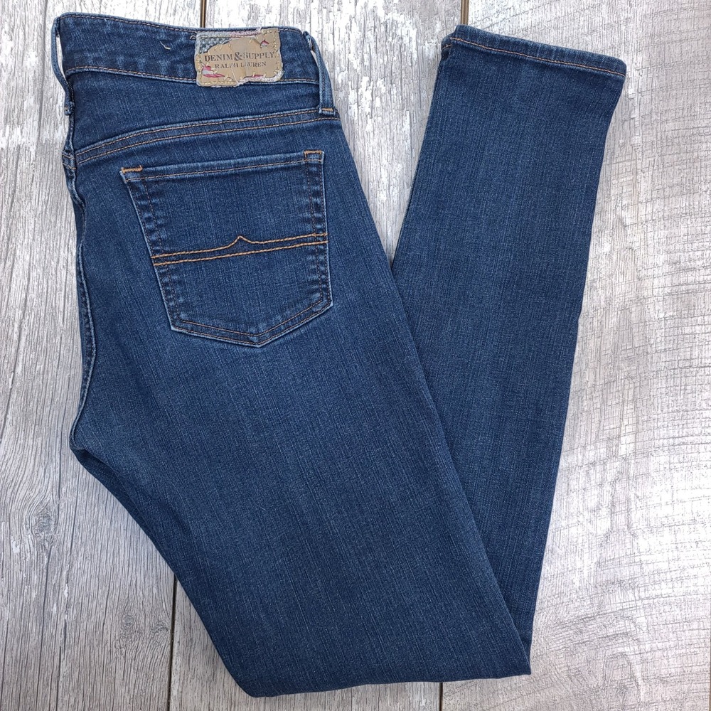 Denim & Supply Ralph Lauren Jeans Womens 30x31 Dark Blue Skinny Low Rise Stretch